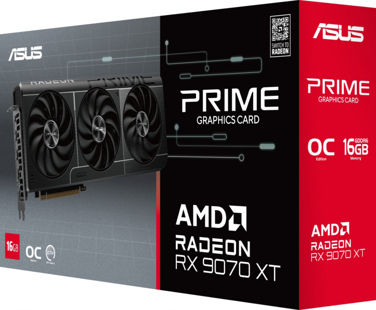 ASUS Prime Radeon RX 9070 XT OC Edition 16 GB grafikkort