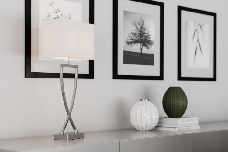 By Rydéns Bordlampe Omega 52 cm krom/hvid 2820430-5000By Rydéns