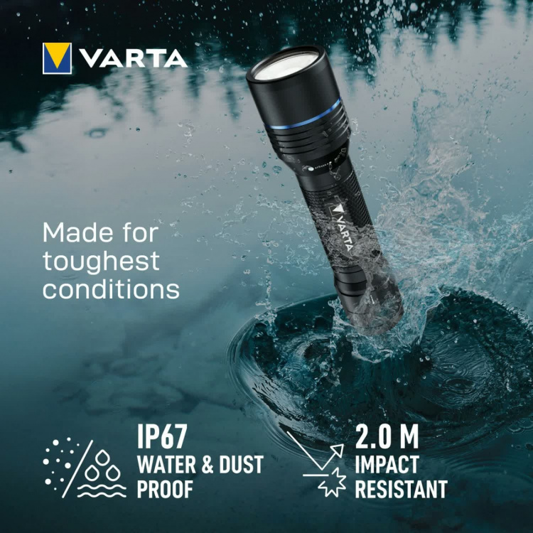 Varta Ficklampa 1500lm IP67 Night Cutter Pro F30R
