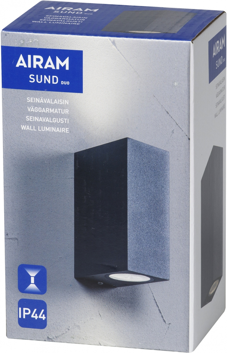Airam Vägglampa Sund Duo LED IP44 Antracit Airam