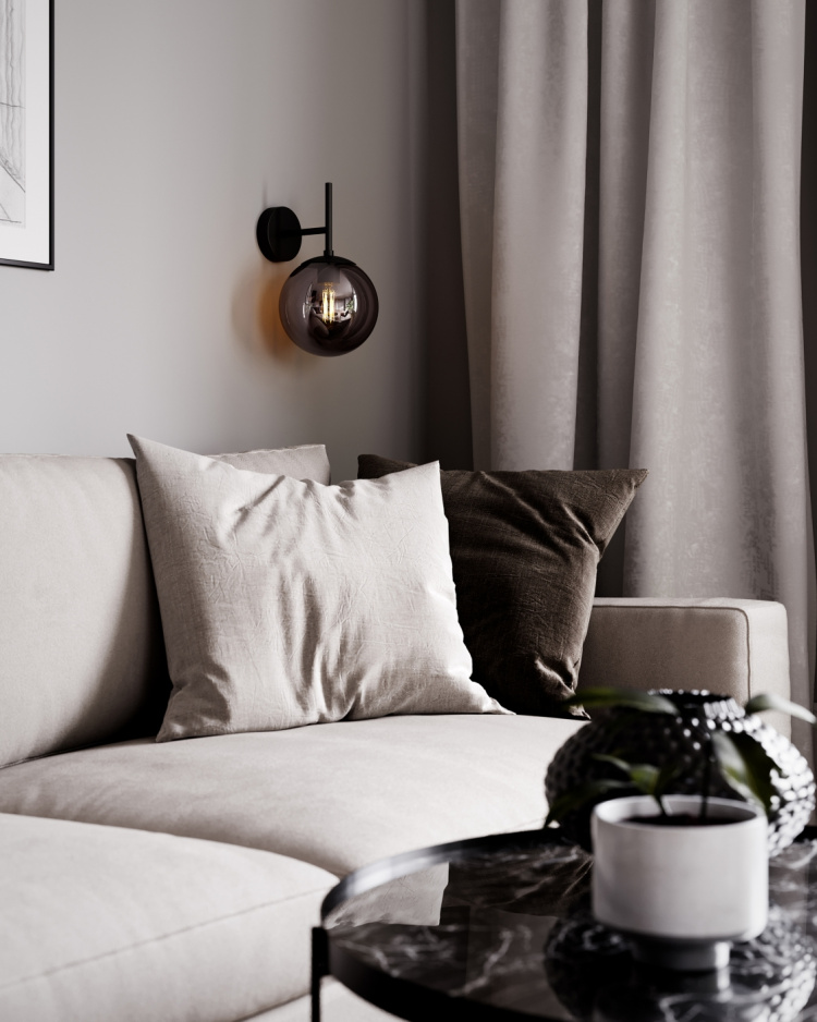 By Rydéns Vägglampa Boyle rökgrå 4300560-4505 By Rydéns